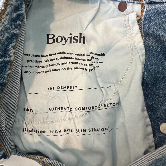 Boyish The DEMPSEY High Rise Slim Straight Stretch Jean Sz 25 in LA PORTA - Picture 8 of 12